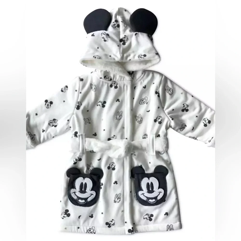 Disney Baby Mickey and Minnie‎ Mouse Daisy and Donald Duck Plush Bath Robe 6-9 M
